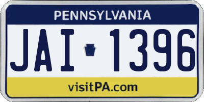 PA license plate JAI1396
