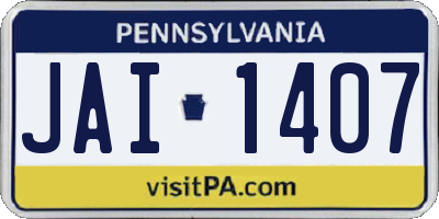 PA license plate JAI1407