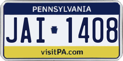 PA license plate JAI1408