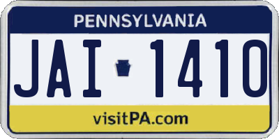 PA license plate JAI1410