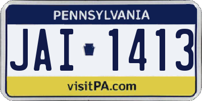 PA license plate JAI1413