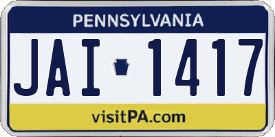 PA license plate JAI1417