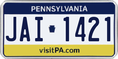 PA license plate JAI1421