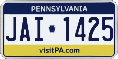 PA license plate JAI1425