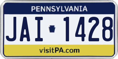 PA license plate JAI1428