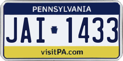 PA license plate JAI1433