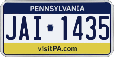 PA license plate JAI1435