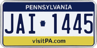 PA license plate JAI1445