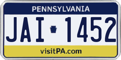 PA license plate JAI1452