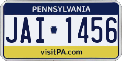 PA license plate JAI1456