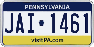 PA license plate JAI1461