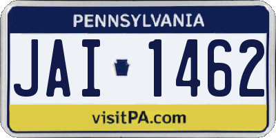 PA license plate JAI1462