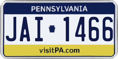 PA license plate JAI1466