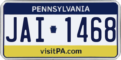 PA license plate JAI1468