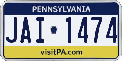 PA license plate JAI1474
