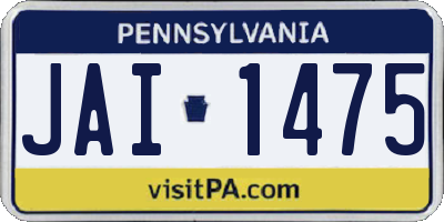 PA license plate JAI1475
