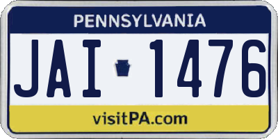 PA license plate JAI1476
