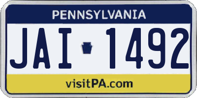 PA license plate JAI1492