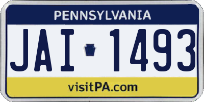 PA license plate JAI1493