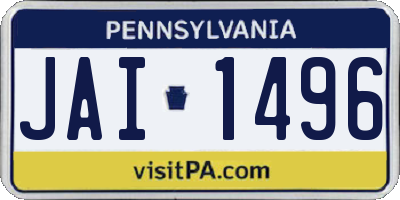 PA license plate JAI1496