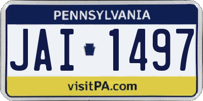 PA license plate JAI1497