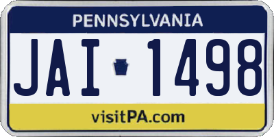 PA license plate JAI1498