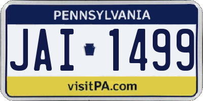PA license plate JAI1499