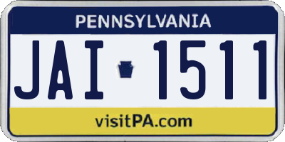 PA license plate JAI1511