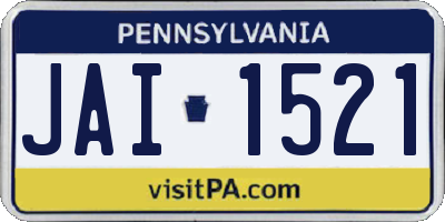 PA license plate JAI1521