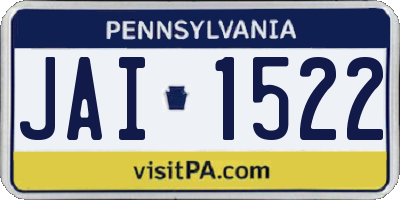 PA license plate JAI1522