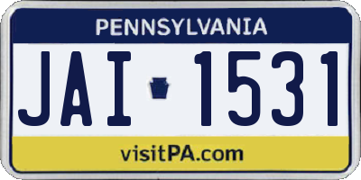 PA license plate JAI1531