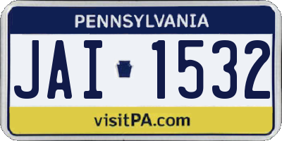 PA license plate JAI1532