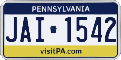 PA license plate JAI1542