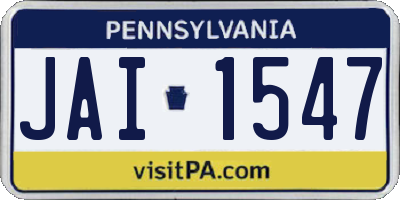PA license plate JAI1547