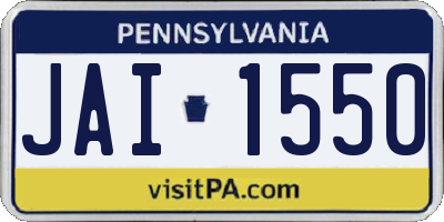 PA license plate JAI1550