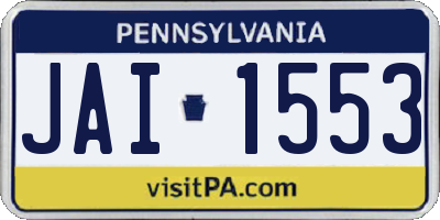 PA license plate JAI1553