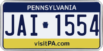 PA license plate JAI1554