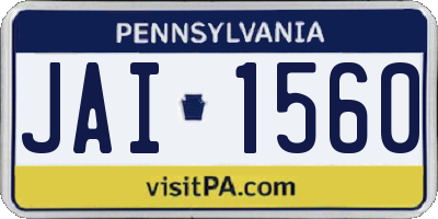 PA license plate JAI1560