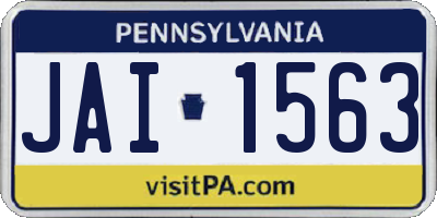 PA license plate JAI1563