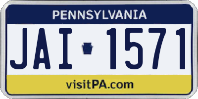 PA license plate JAI1571