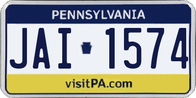 PA license plate JAI1574