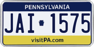 PA license plate JAI1575