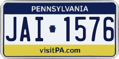 PA license plate JAI1576