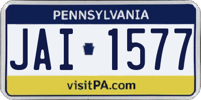 PA license plate JAI1577