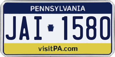 PA license plate JAI1580