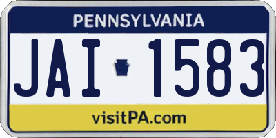 PA license plate JAI1583