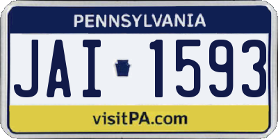 PA license plate JAI1593