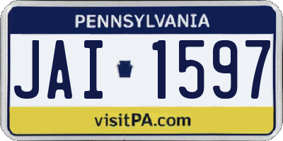 PA license plate JAI1597