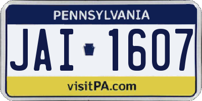 PA license plate JAI1607