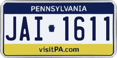 PA license plate JAI1611